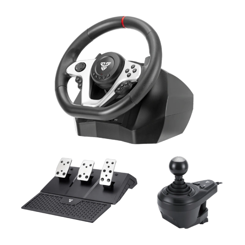 Fantech R1 Racing Wheel Dual-Motor Vibration Three Pedals and H-Shifter